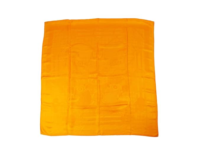 Hermès HERMES Silk handkerchief Carre 90 Yellow  ref.1042896