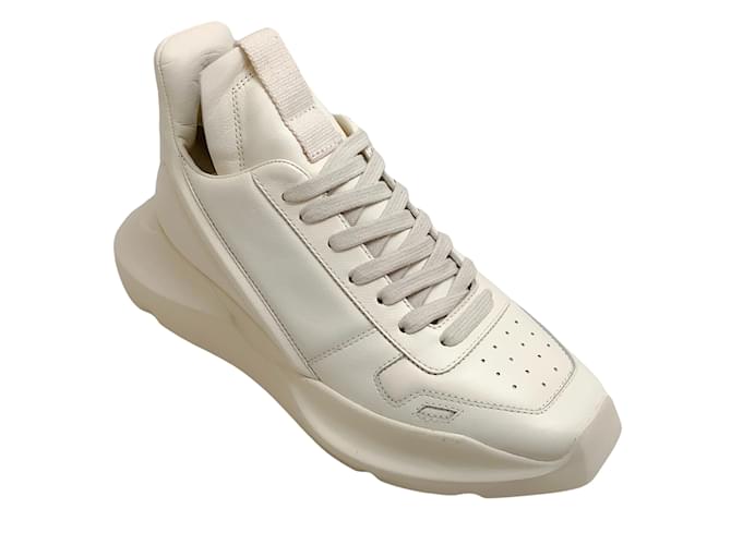 Rick Owens Milk Leather Geth Runner Sneakers Cream  ref.1042967