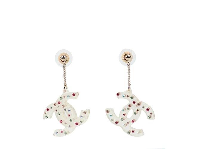 Boucles d'oreilles Chanel Plastique Multicolore  ref.1043001