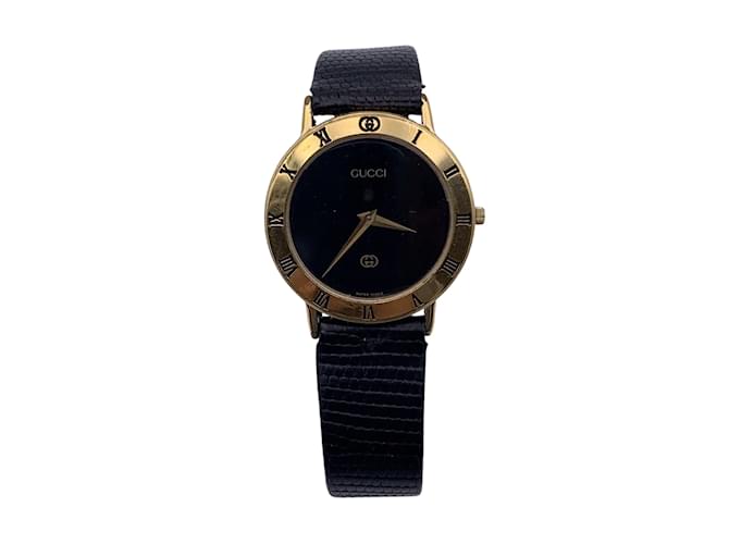 Mens black and gold gucci outlet watch