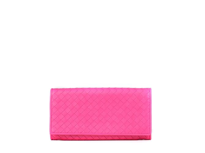 BOTTEGA VENETA Wallets Intrecciato Pink Leather  ref.1043056