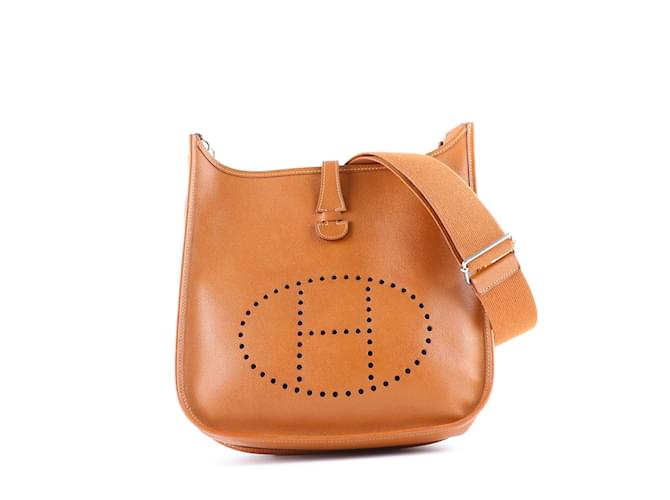 Hermès HERMES Handbags Evelyne Brown Leather  ref.1043109