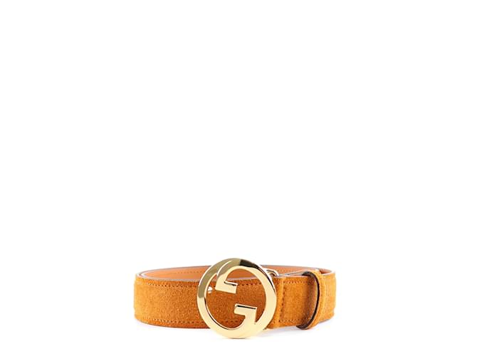 GUCCI Belts GG Buckle Brown Leather  ref.1043119