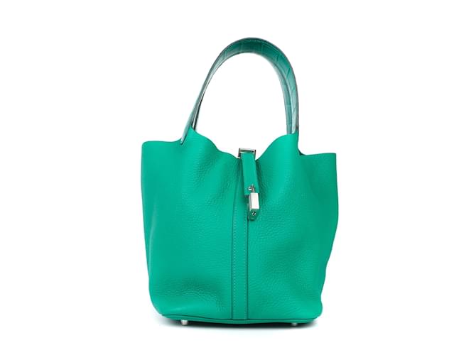 Hermès HERMES Handbags Picotin Green Leather  ref.1043134