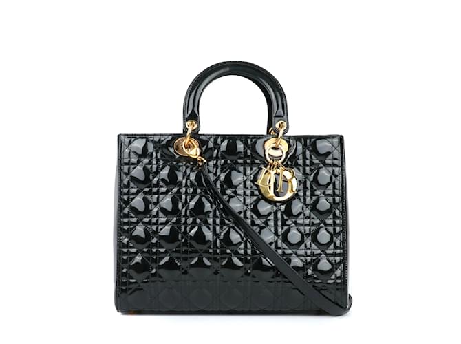 DIOR Handtaschen Lady Dior Schwarz Leder  ref.1043150