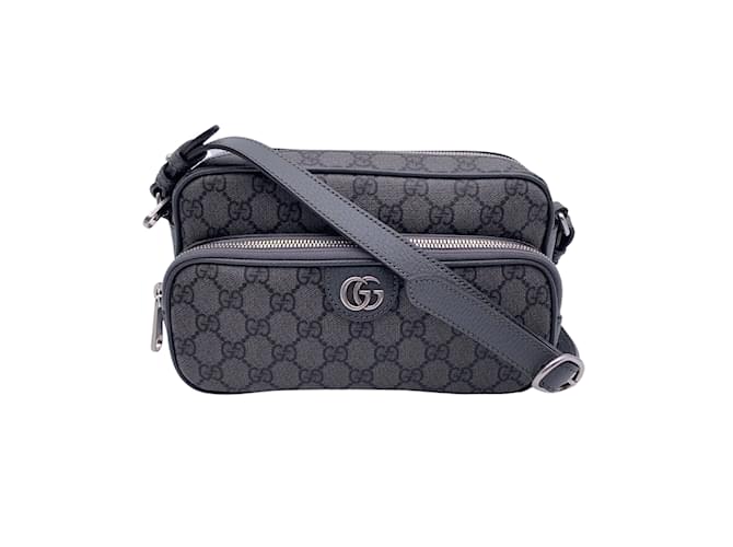 Gucci Messenger GG Supreme Small Black/Grey in Canvas with