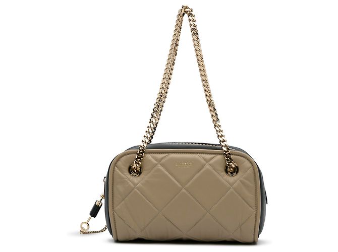Bolsa de ombro com corrente em cubo acolchoado marrom Burberry Taupe
