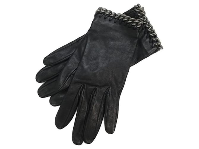 Hermès ***HERMES  leather gloves Black Lambskin  ref.1043352
