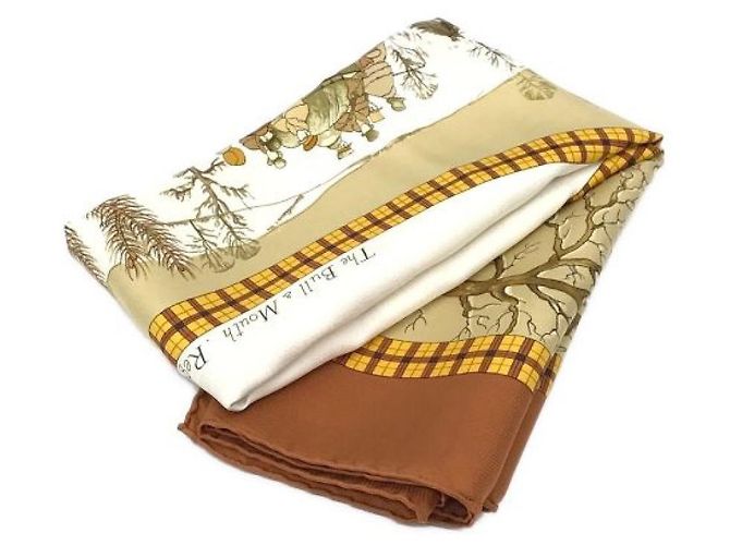 Sciarpa Hermès in seta marrone 