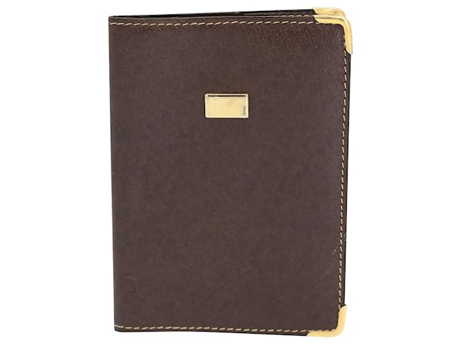 Porte-carte d'identité vintage Gucci en cuir marron  ref.1043551
