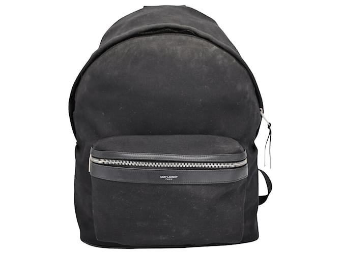 Saint Laurent Classic City Backpack in Black Canvas Polyester  ref.1043565
