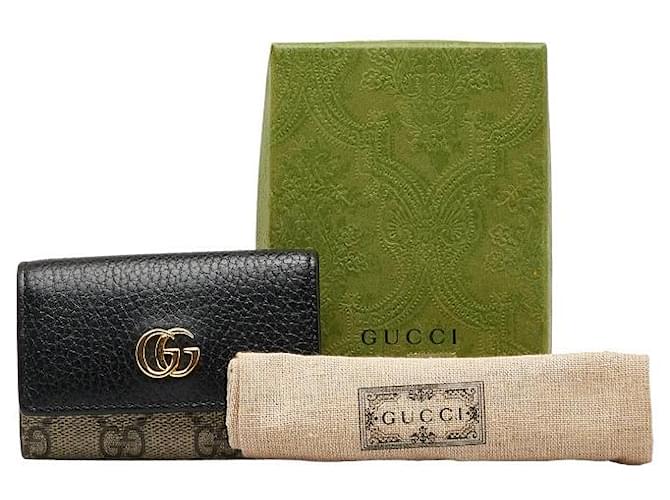 Gucci GG Marmont Schlüsseletui aus Leder 456118 Schwarz  ref.1043608