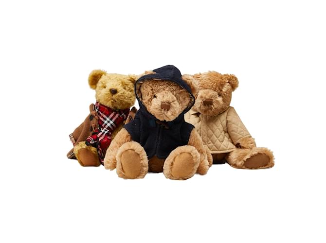 Burberry Teddy Bear Set Brown Cotton  ref.1043609
