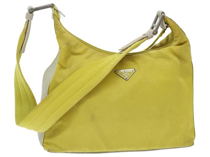 PRADA Borsa a Spalla Nylon Giallo Auth 51633  ref.1043967