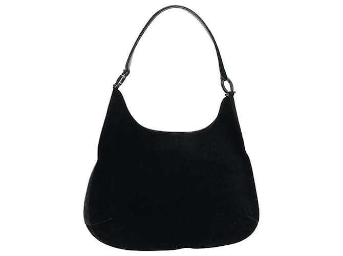 Salvatore Ferragamo Shoulder Bag Suede Black Auth bs7627 ref