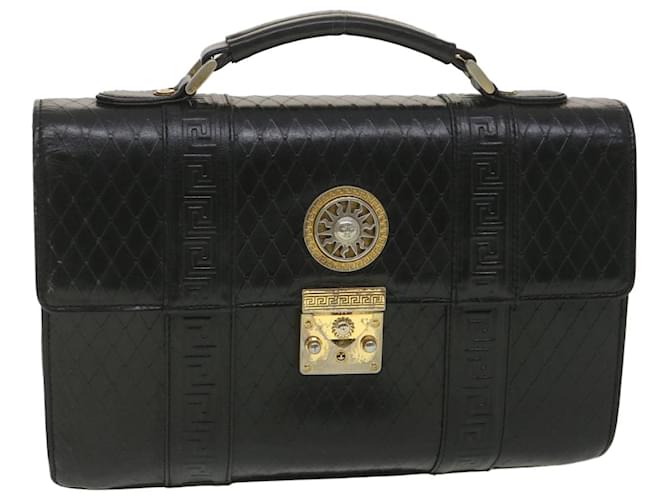 Gianni Versace Hand Bag Leather Black Auth bs4533  ref.870251