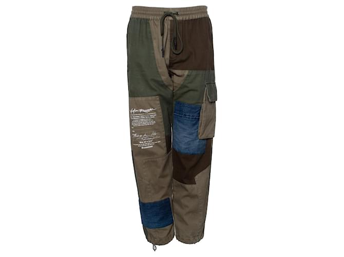 Autre Marque Reserva del taller, Pantalones cargo recortados Verde Algodón  ref.1019204