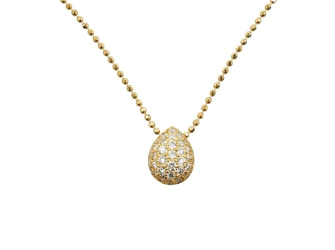 & Other Stories 18k Gold Diamond Pendant Necklace Golden Metal  ref.1044270
