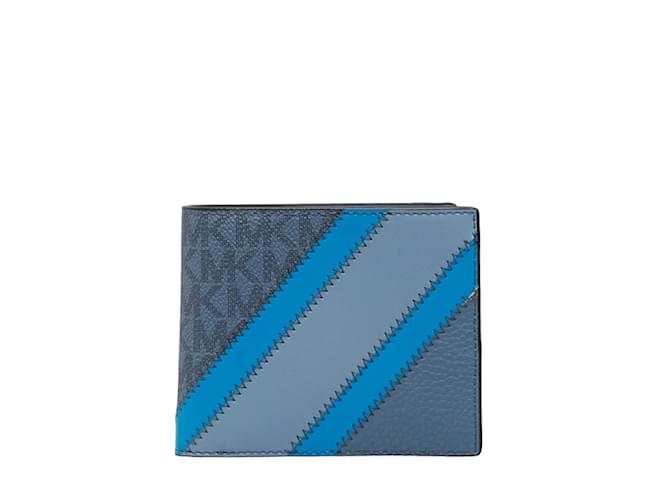 Michael Kors Cooper Logo Canvas Bifold Wallet Canvas Short Wallet 36R3LCOF3U in Excellent condition Blue Cloth  ref.1044276