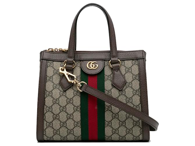 GUCCI Ophidia GG Supreme Canvas Crossbody Bag Beige 601044