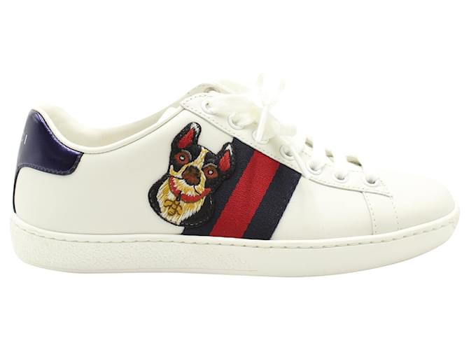 Gucci Ace Embroidered Sneaker In White Leather  ref.1044479