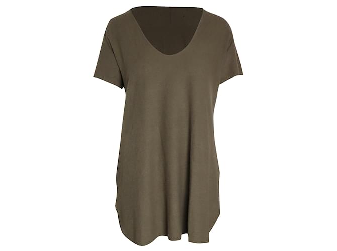 Reformation Scoop Neck T-Shirt in Olive Cotton Green Olive green  ref.1044488