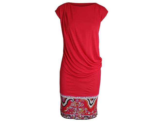 Emilio Pucci Knit Draped Dress in Pink Viscose Cellulose fibre  ref.1044494