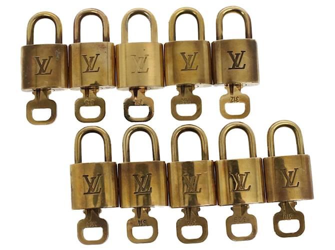 Cadeado Louis Vuitton 10Definir a autenticação LV do tom dourado 51365 Metal  ref.1044563