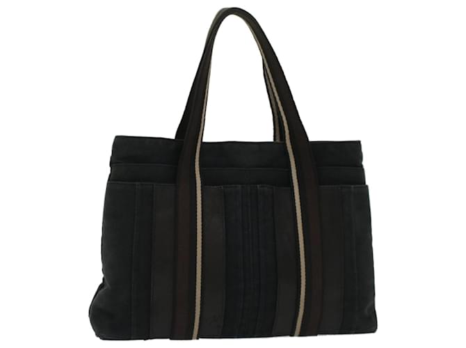 Hermès HERMES Trocha Horizontal Hand Bag Canvas Black White Brown Auth bs7427 Cloth  ref.1044578