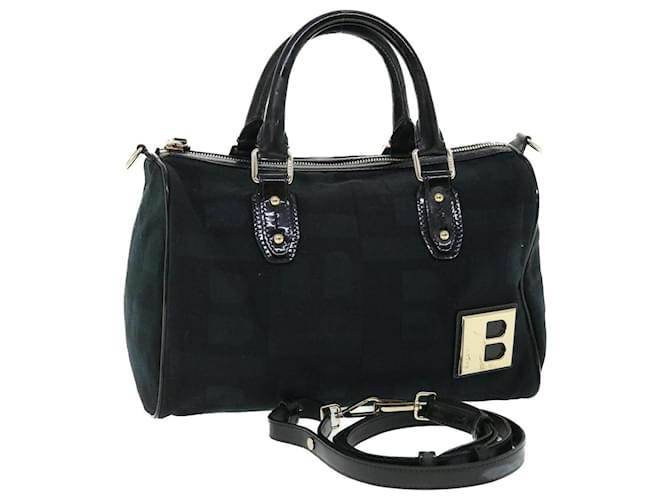 BALLY Boston Bag Canvas 2way Black Auth bs7656 Cloth  ref.1044600