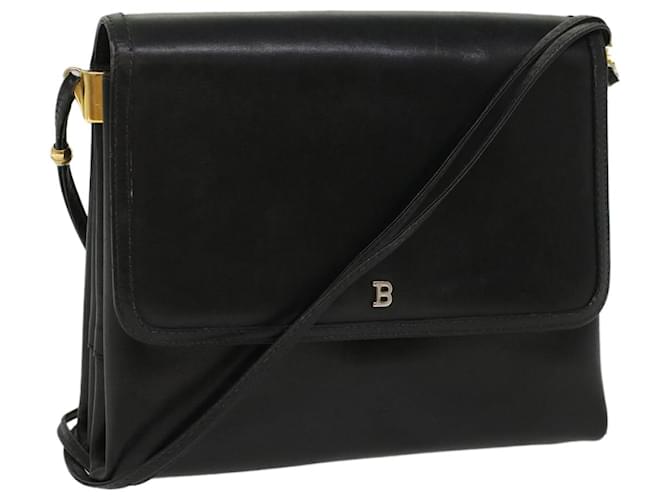 BALLY Shoulder Bag Leather Black Auth bs7658  ref.1044652