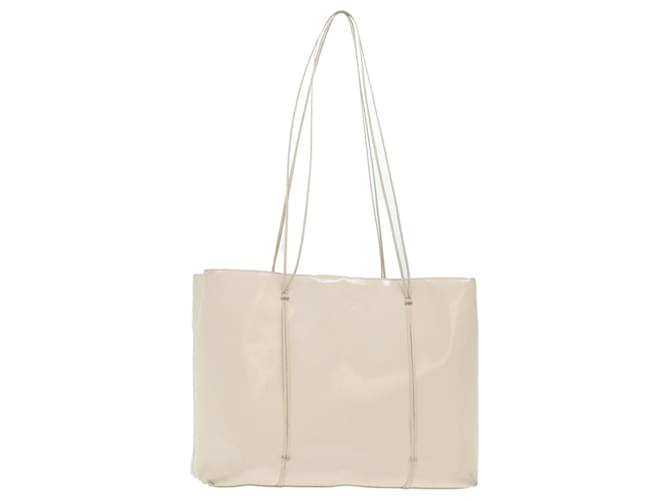 PRADA Tote Bag Patent leather White Auth 51330  ref.1044668