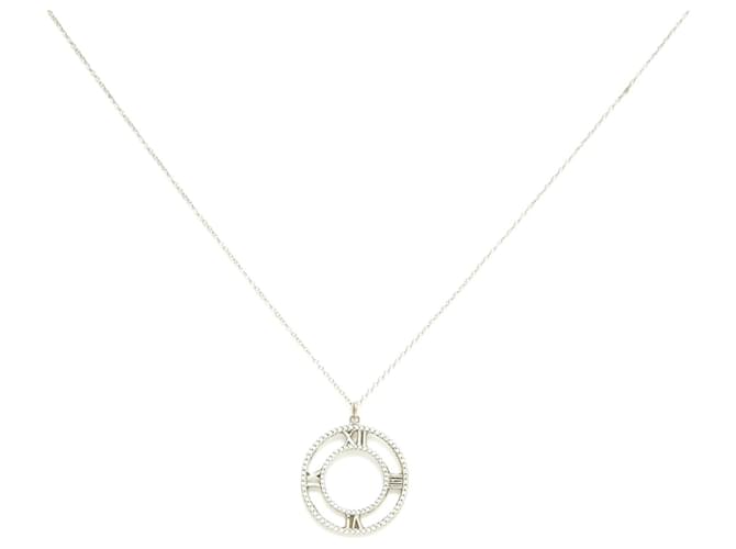 Tiffany & Co Tiffany&Co White Gold and Diamonds Atlas Necklace Silvery  ref.1044688