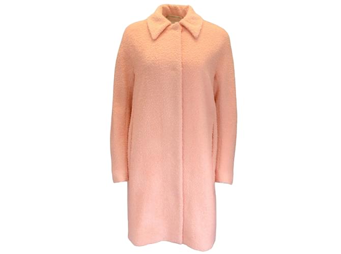 Peserico Pink Shimmer Detail Chevron Knit Coat Wool  ref.1044756