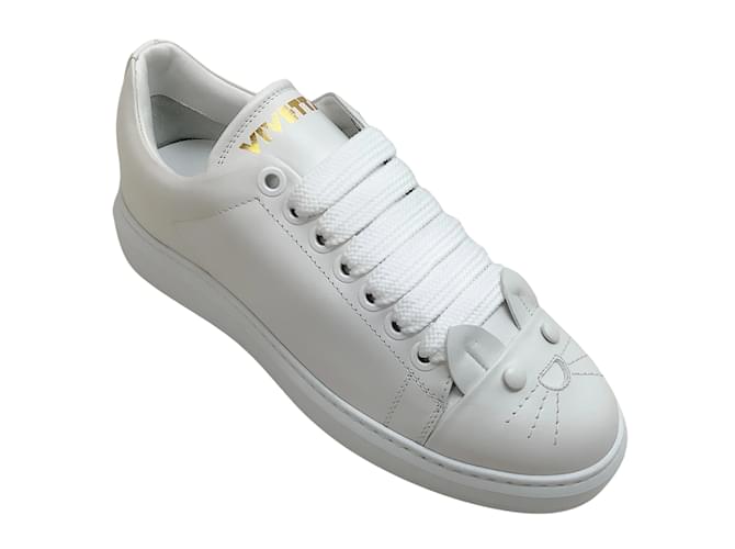Autre Marque Vivetta White Leather Cat Sneakers  ref.1044766