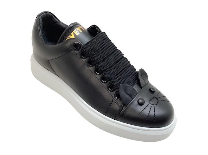 Autre Marque Schwarze Katzen-Sneaker aus Leder von Vivetta  ref.1044768