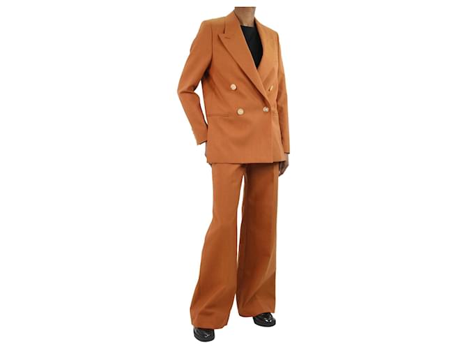 Acne Completo giacca e pantaloni con petto foderato arancione - taglia EU 34 Lana  ref.1044821
