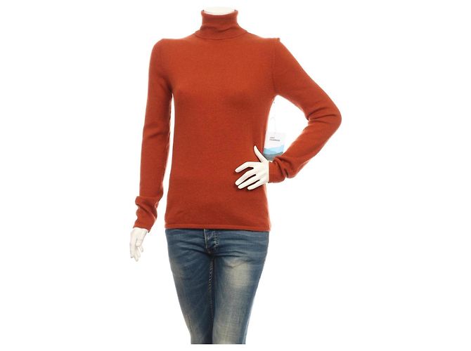 Autre Marque Just Cashmere Rollkragenpullover Orange Kaschmir M
