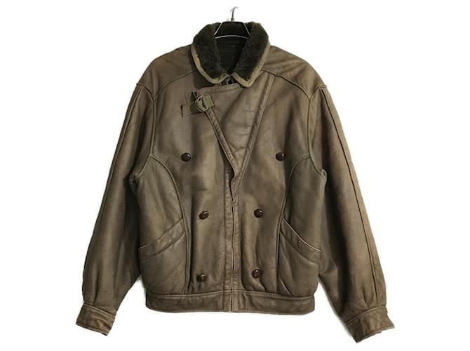 Valentino Garavani  Jacket Khaki Leather  ref.1044897