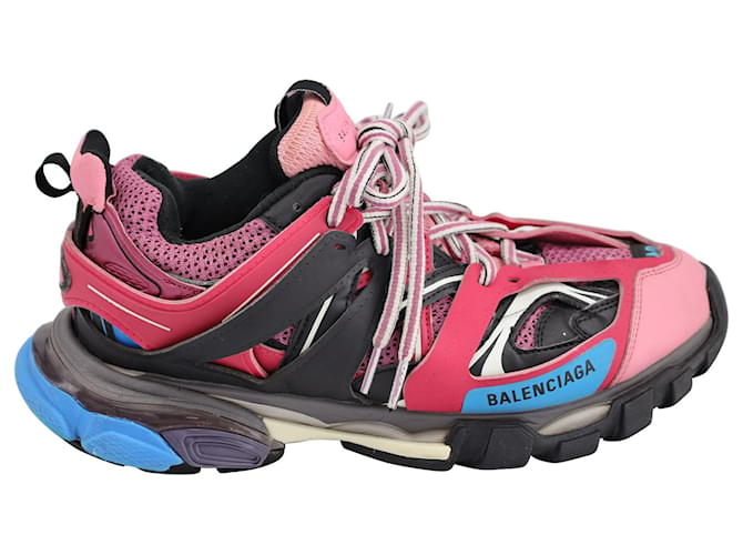 Everyday Sneakers Track di Balenciaga in pelle e mesh rosa  ref.1045003