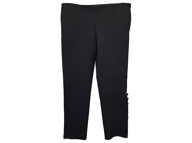 Pantaloni The Row con bottoni laterali in lana vergine nera Nero  ref.1045008