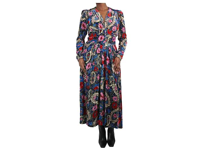 Isabel Marant Vestido midi de terciopelo con estampado floral multicolor - talla FR 40 Viscosa  ref.1045050