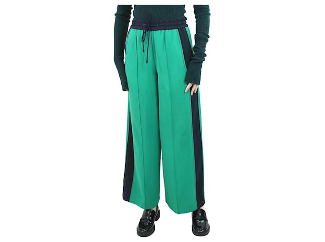 Autre Marque Green side-stripe trousers - size UK 8 Polyester  ref.1045057
