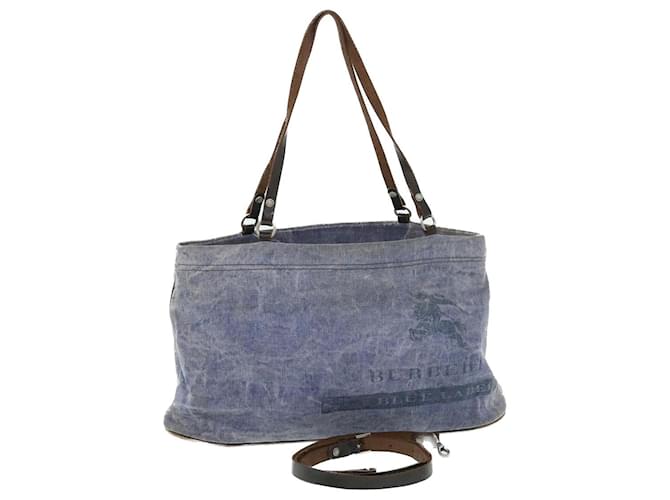 BURBERRY Blue Label Shoulder Bag Canvas 2way Blue Auth bs7649 Cloth  ref.1045491