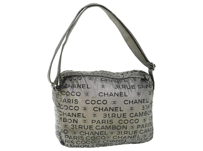 CHANEL Phone Chain Shoulder Bag leather Blue Used Women CC COCO