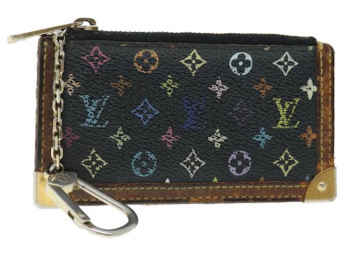 LOUIS VUITTON Monogram Multicolor Pochette Cles Purse Black M92654