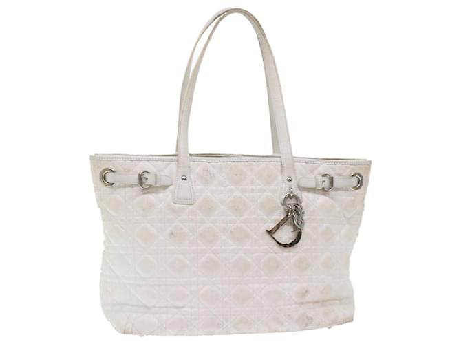 Christian Dior Canage Tote Bag Coated Canvas White 01-B0-0191 Auth bs7445 Cloth  ref.1045530