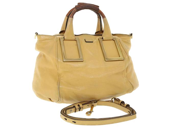 Chloé Chloe Etel Hand Bag Leather 2way Yellow Auth 51664  ref.1045555
