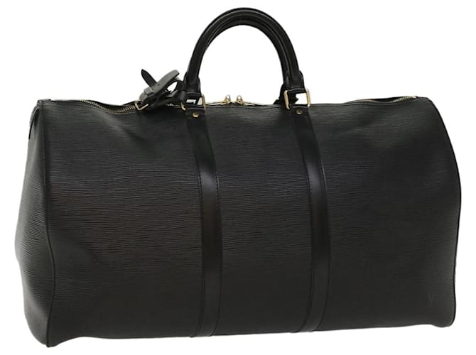 LOUIS VUITTON Epi Leather Black Keepall 50 Boston Bag