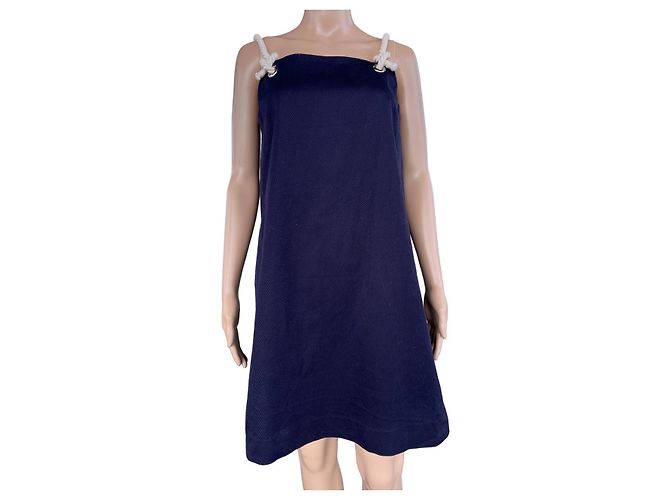 Mini vestido azul de algodón Cos